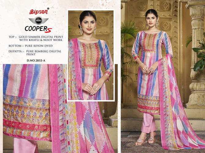 Mini Cooper 2852 By Bipson Khatali Work Printed Dress Material Wholesale Price In Surat